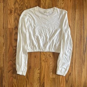 Wilfred Longsleeve Cropped White Tee